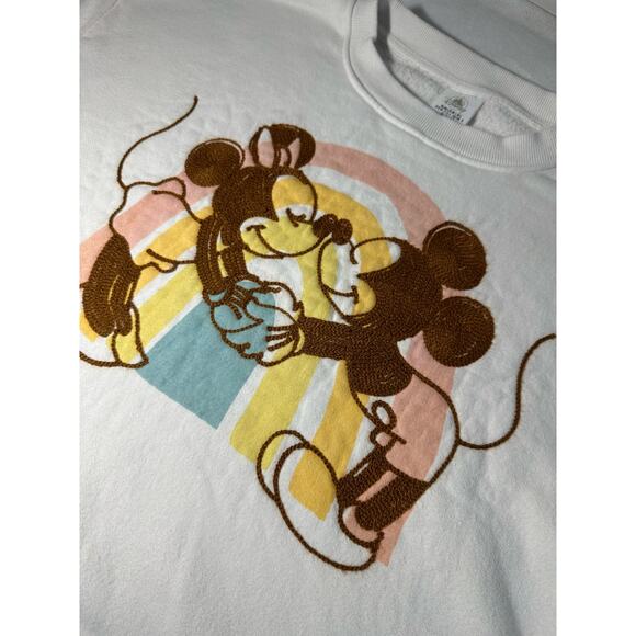 Disney Minnie And Mickey White Pullover Sweater Size Large - Picture 5 of 6